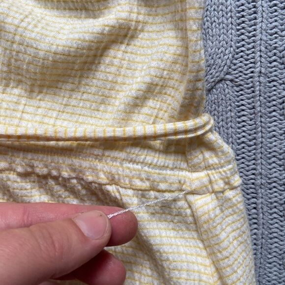 Yellow Striped Knit Dolman Sleeve Casual Modest Summer Midi Dress with belt - Picture 8 of 8